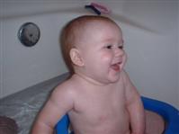 Happy while taking a bath